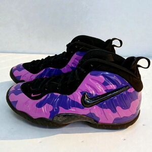 Nike Posite Pro Boys Purple Camo Sneakers - Size 5Y
